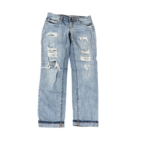 Denim - Gap 4/27 Sexy Boyfriend Ripped Distressed Cuffed Denim Jeans
